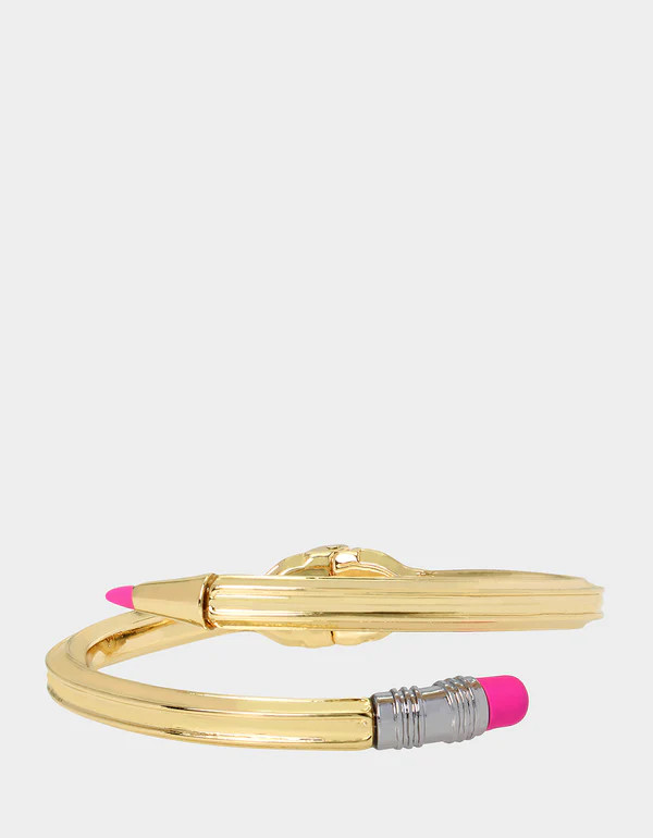 CHARM SCHOOL PENCIL BANGLE GOLD | Betsey Johnson