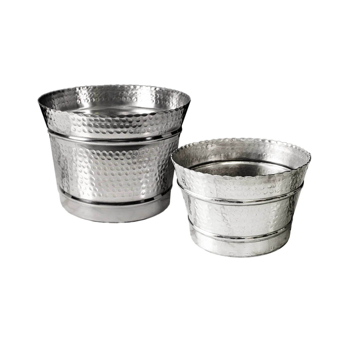Silver Hammered Planters | Modern Locke