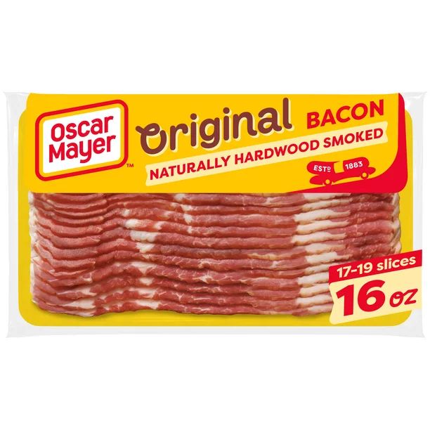 Oscar Mayer Naturally Hardwood Smoked Bacon, 16 oz Pack, 17-19 slices - Walmart.com | Walmart (US)