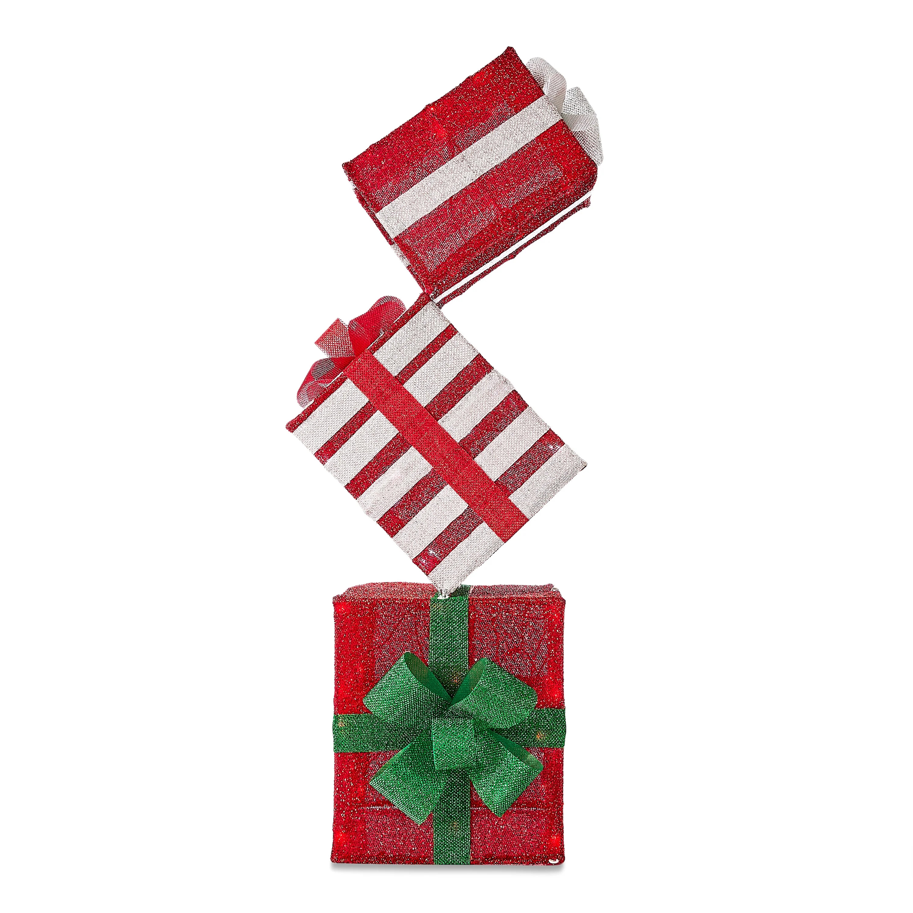 Light-up Stacked Gift Boxes with 60 Red & Cool White LED Lights, 42", Holiday Time - Walmart.com | Walmart (US)