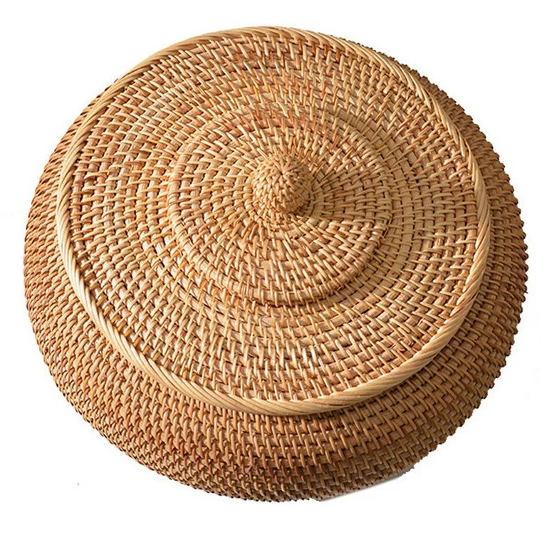 Rattan Boxes with Lid Hand-Woven Multi-Purpose Wicker Tray with Durable Rattan Fiber Round 11 Inc... | Walmart (US)