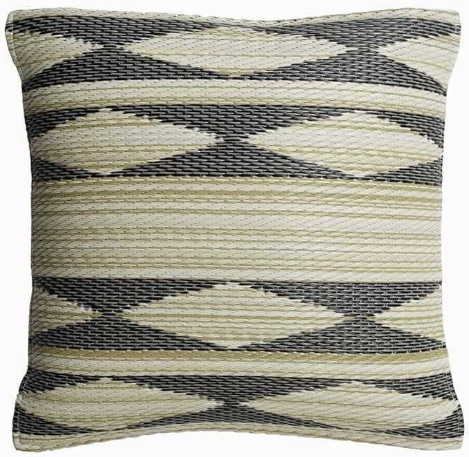 Fab Habitat Outdoor Premium Recycled Plastic Pillow - Waterproof, Fade Resistant - Geometric Neut... | Amazon (US)