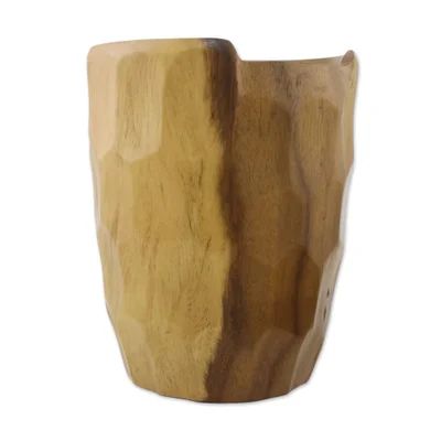 Raintree Wood Raintree Wood Vase with Tortoise Shell Texture | NOVICA
