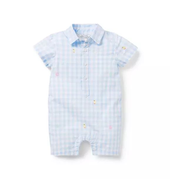 The Embroidered Gingham Baby Romper | Janie and Jack