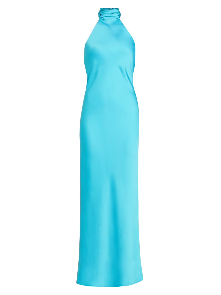 Tatiana High-Neck Satin Gown | Saks Fifth Avenue