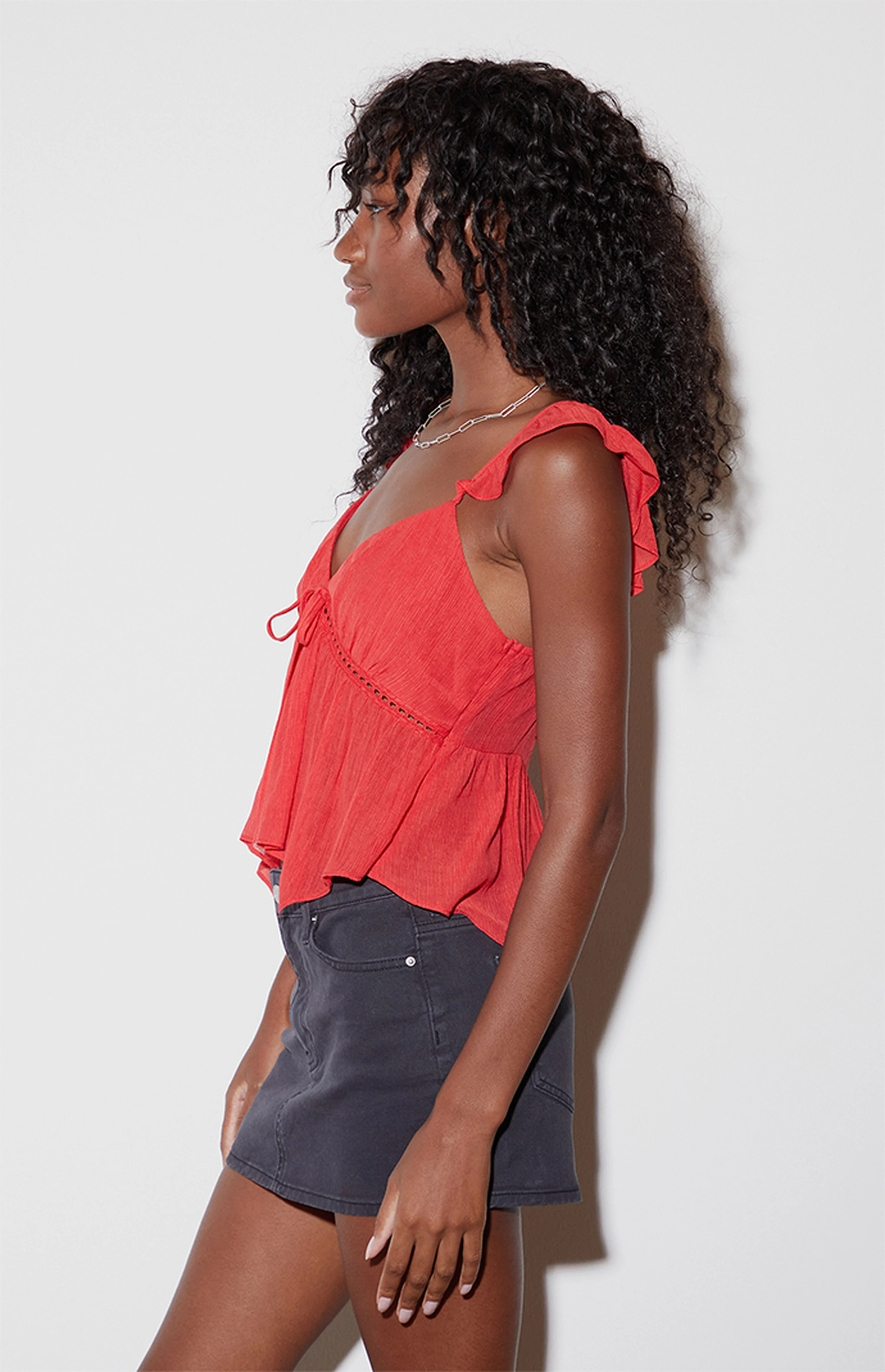 LA Hearts Flutter Sleeve Babydoll Top | PacSun