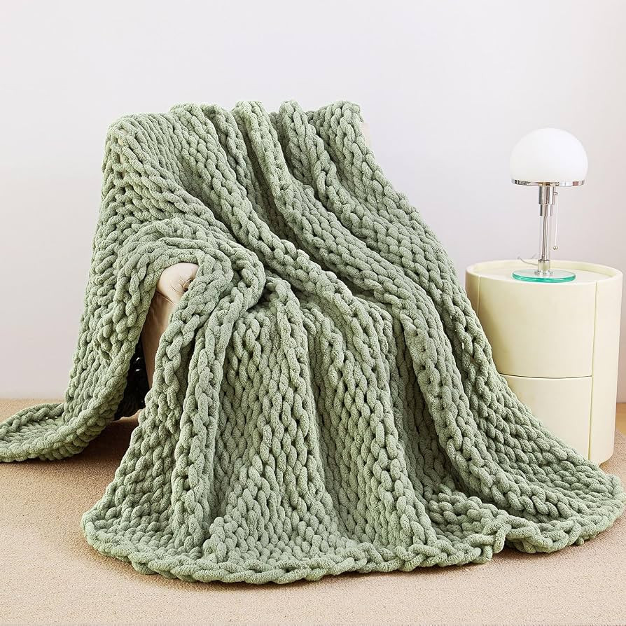 Admitrack XNR010 Chunky Knit Blanket, 100% Hand Knitted Chenille Blanket for Sofa and Home Decora... | Amazon (DE)