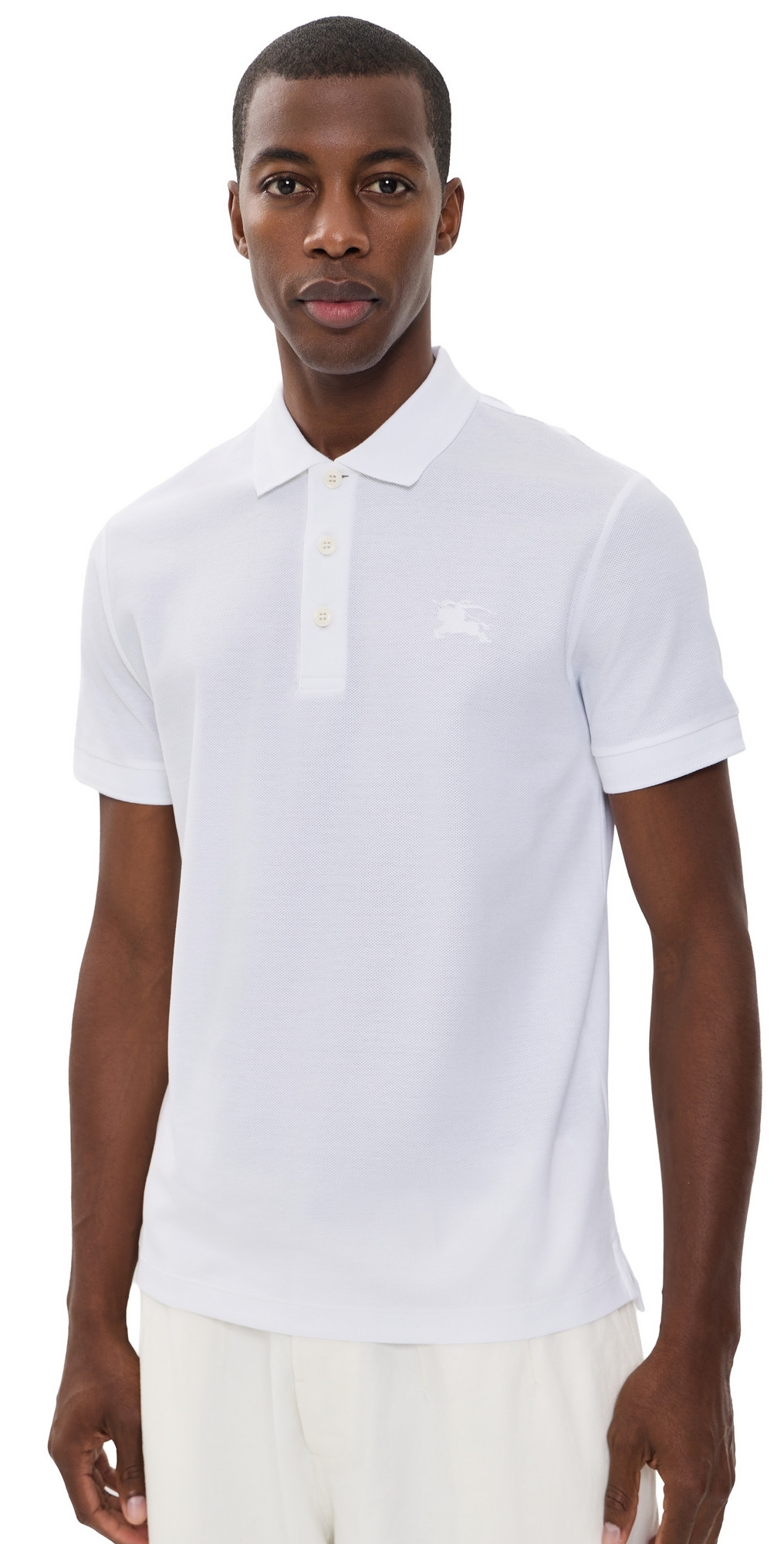Burberry Eddie Cotton Polo Shirt White S | Shopbop