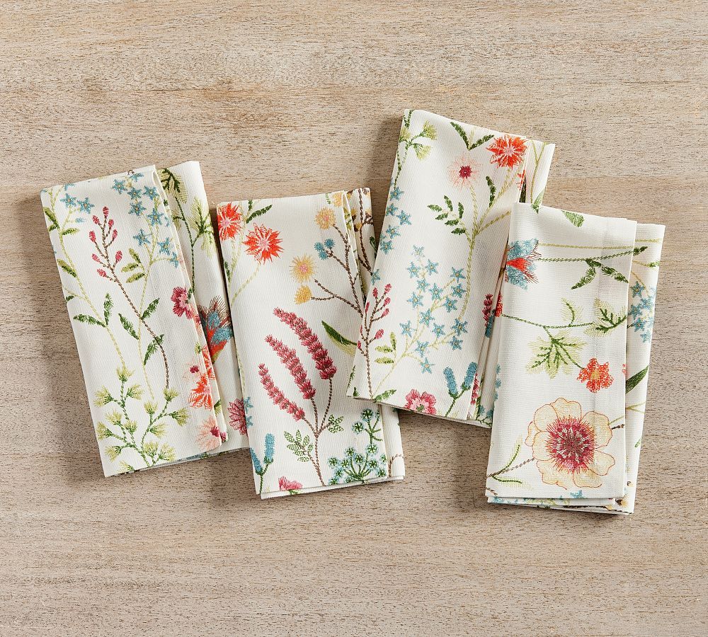 Spring Garden Floral Napkins - Set of 4 | Pottery Barn (US)