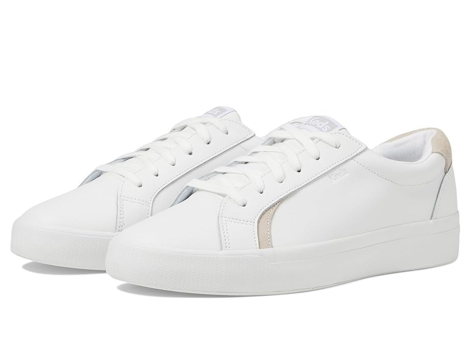 Keds Pursuit Lace Up Women's Shoes White/Blush Leather : 7.5 D - Wide | Zappos