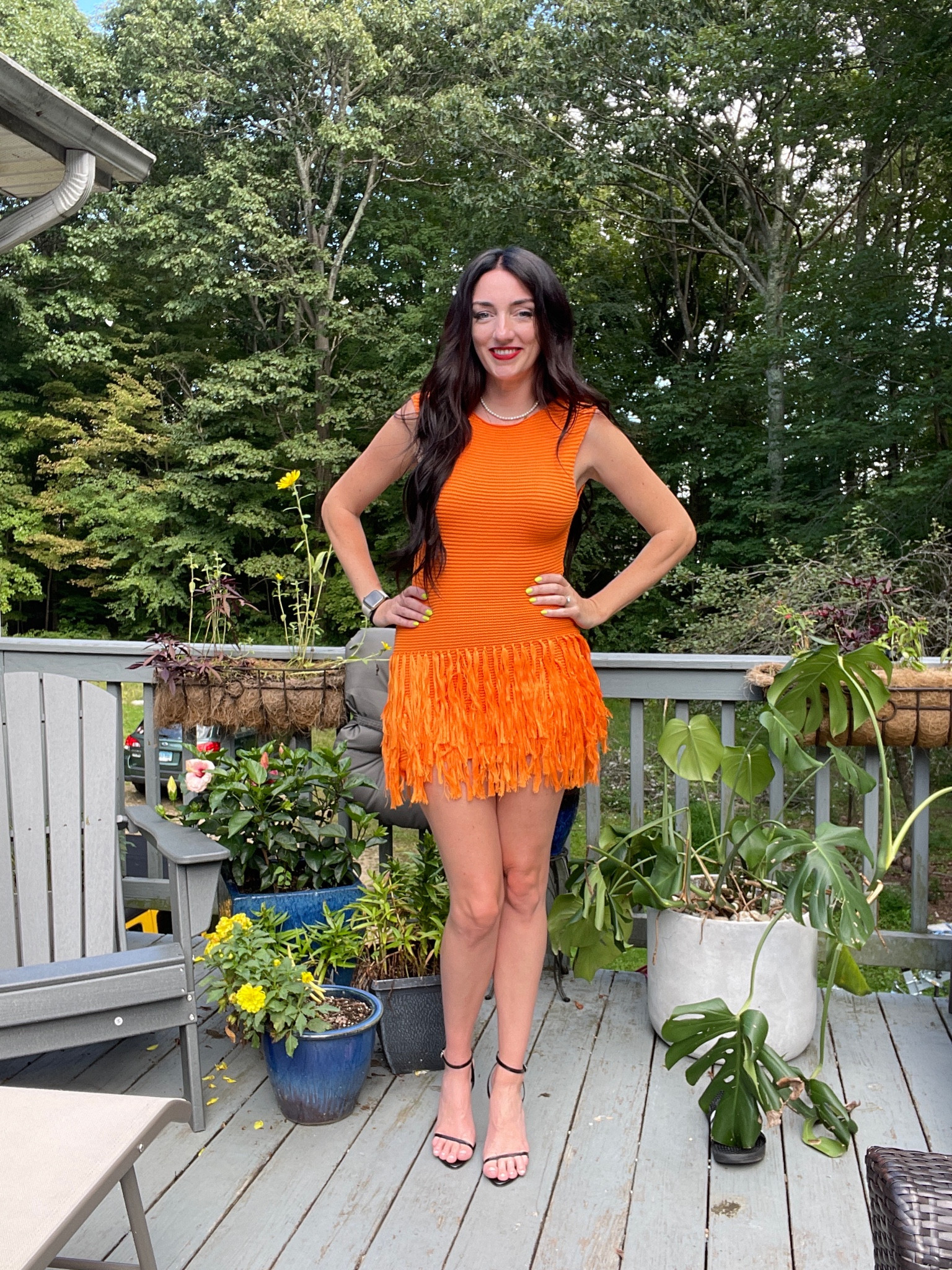 Orange fitted open back tassel dress. This dress is so cute I’m wearing a small and I’m 5’7, 140lbs

Party / orange / shein / knit / mini / vacation/ bright / date

#LTKFindsUnder50 #LTKParties #LTKTravel