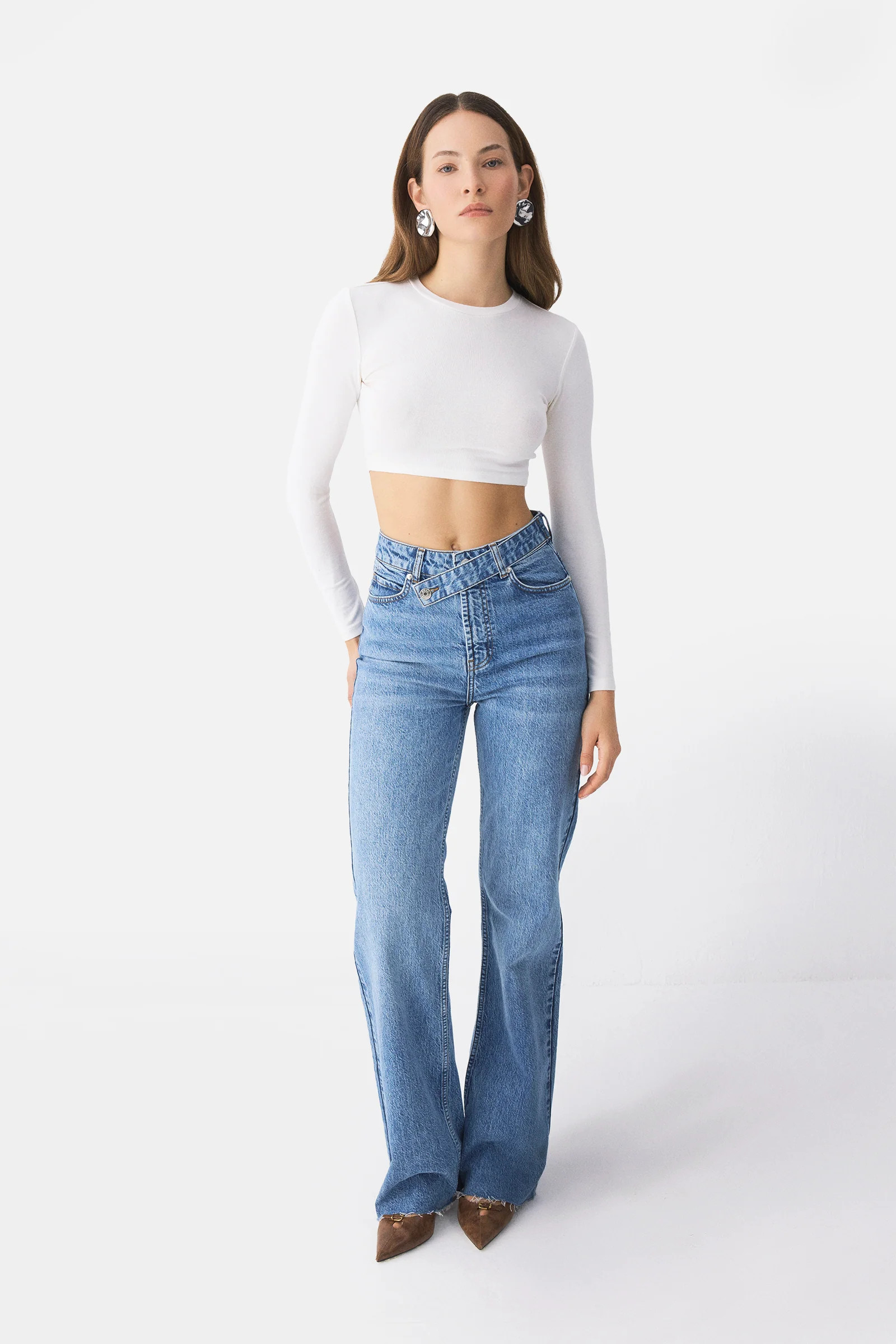 Cross-Belt Wide Leg Jean | High-Waist Cotton Jean | PIRAL | PIRAL