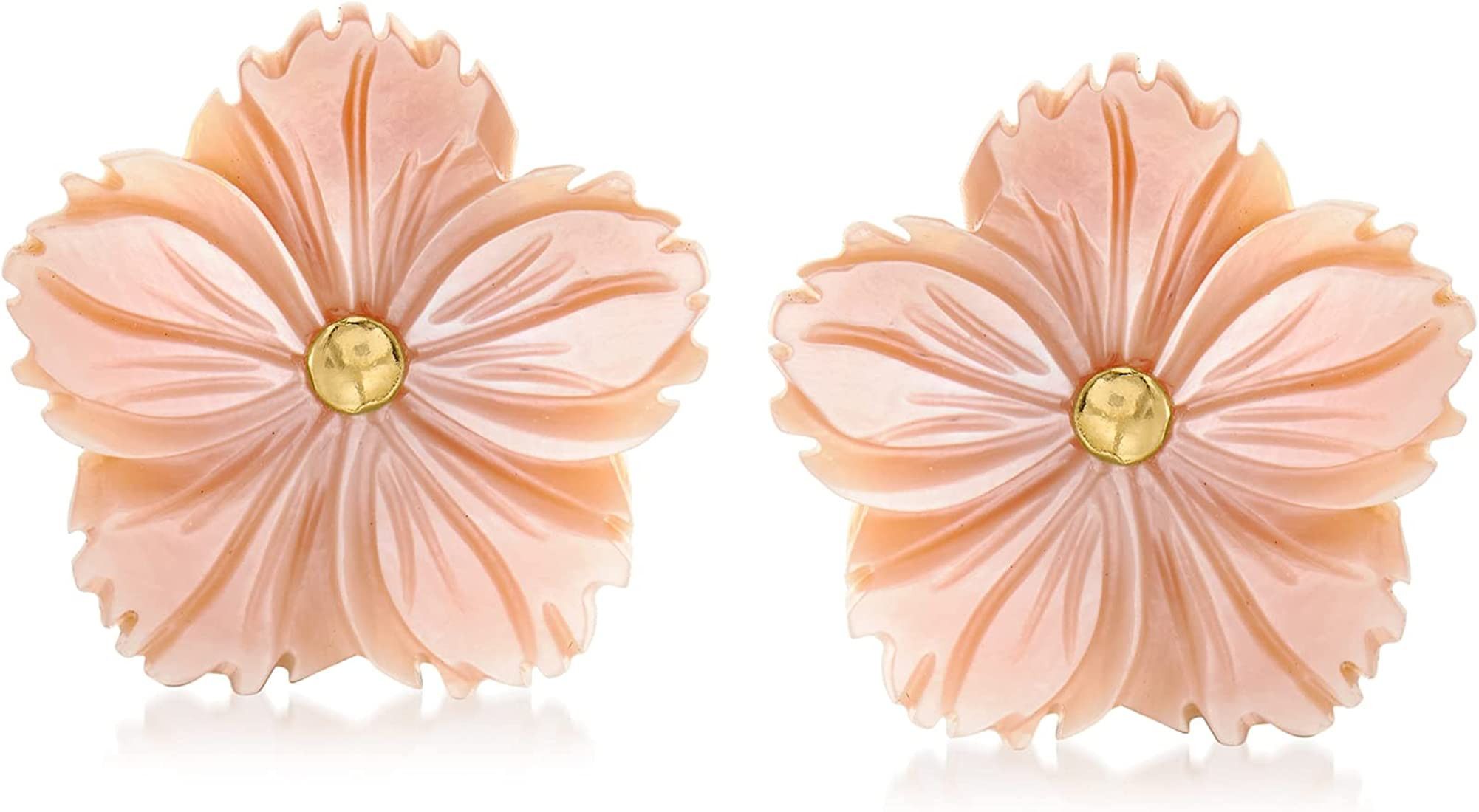 Ross-Simons Italian Pink Mother-Of-Pearl Flower Earrings | Amazon (US)