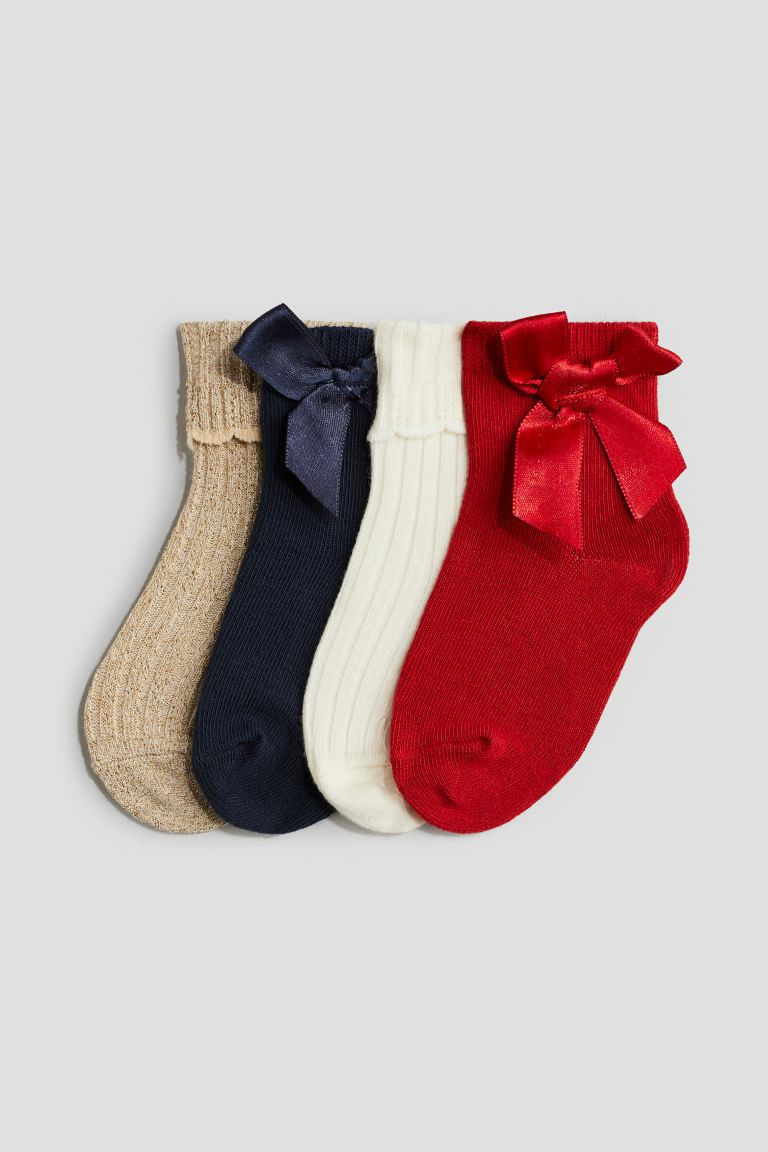 4-pack Socks - Red/Dark blue - Kids | H&M AU | H&M (AU)