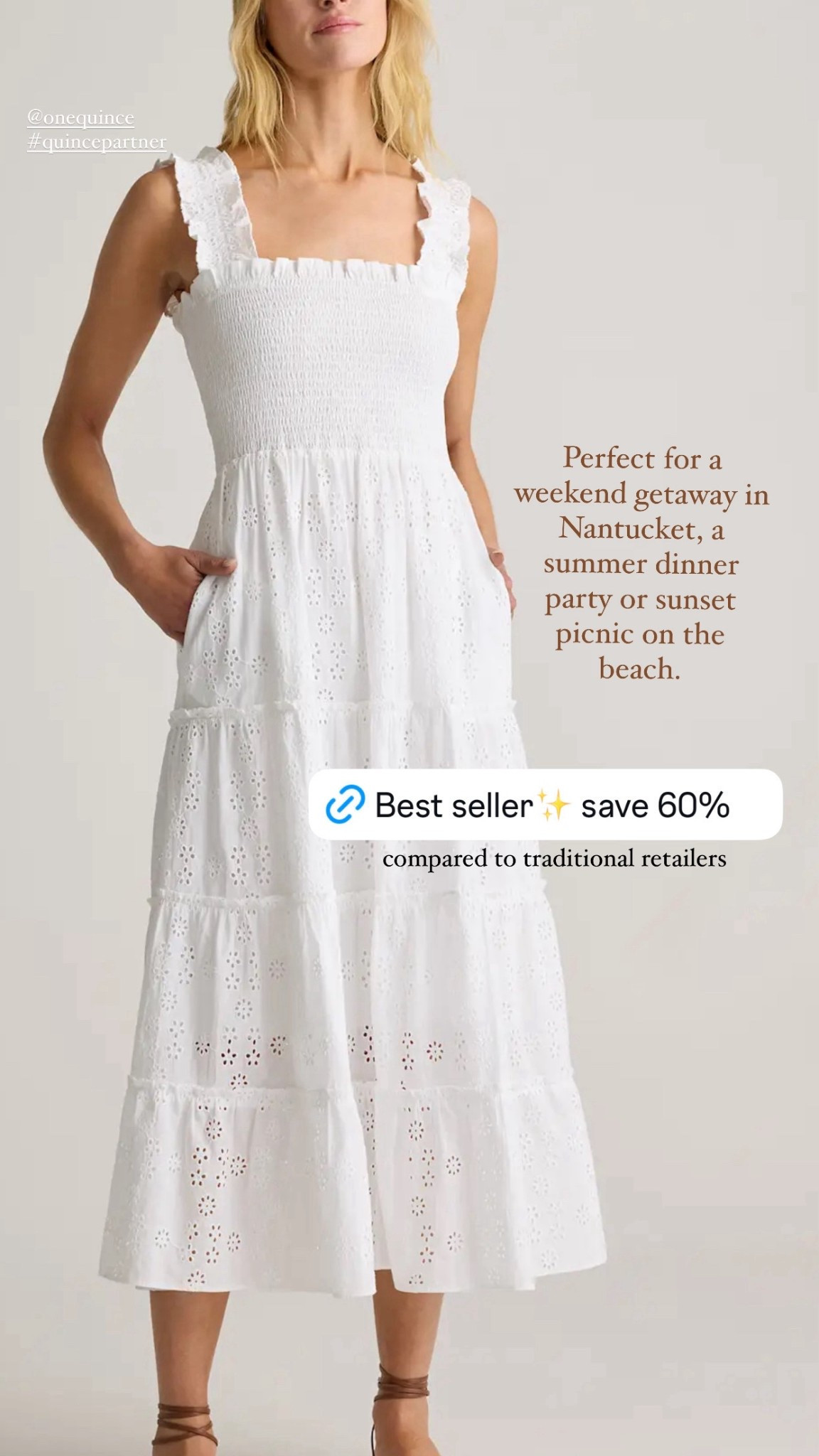 A New England Summer with @onequince 🦞

This collection is for all the girlies living their best life as the summertime sunshine warms their face and the sea breeze blows through their hair. This is for the ones dreaming of evening strolls on Nantucket’s cobblestone roads and endless hydrangeas all around. For the ladies who love all things gingham, a lightweight sweater and all the classic stripes. For the ones who enjoy sailing in Newport, a picnic on the Cape Cod seashore and happy hour in Martha’s Vineyard. This collection is for you🦞 ⚓️ 🧺

#QuincePartner
Classic style, capsule wardrobe, everyday staples, summer outfit, farmers market outfit, summer style, new england style, coastal style, linen, classic, timeless, the good state, lauren england, ootd, neutral outfit, summer sweater, east coast style, preppy, fisherman sweater, cashmere cardigan, brown outfit, monochrome, linen shirt, womens fashion summer outfit, spring, outfit idea, style tip, wedding guest


#LTKSeasonal #LTKFindsUnder50 #LTKStyleTip