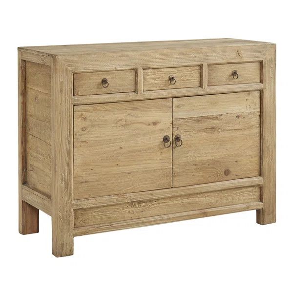 Akeelah 47'' Wide 3 Drawer Pine Solid Wood Server | Wayfair North America