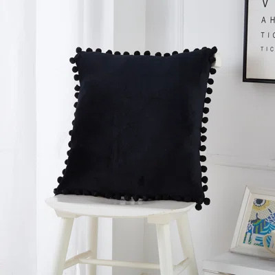 Adelle Pom Pom Throw Pillow Mack & Miloâ¢ Color: Black | Wayfair North America