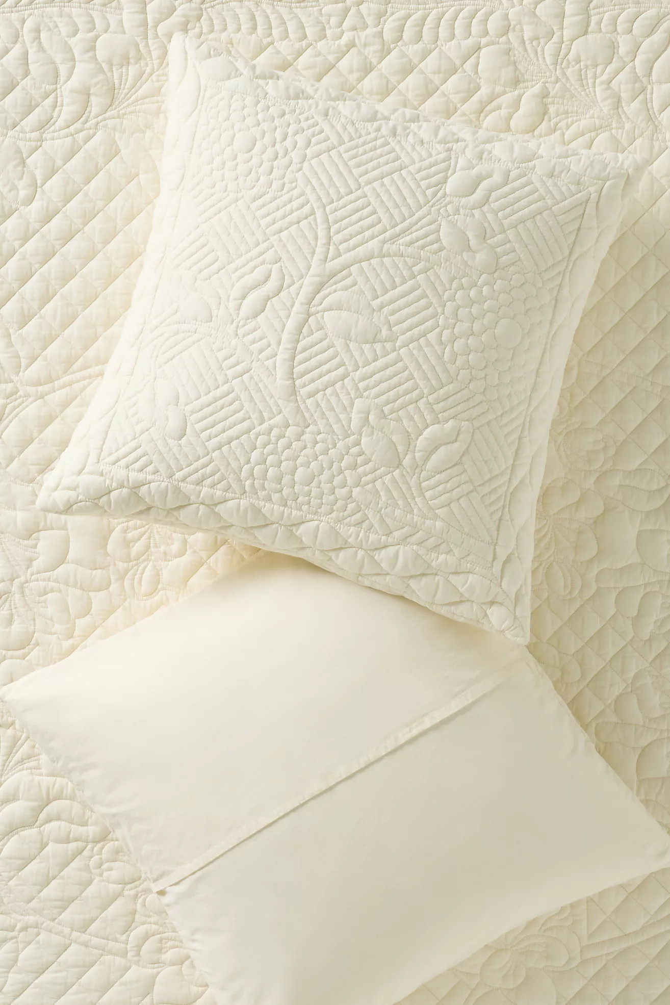 Peyton Cotton Embroidered Euro Sham | Anthropologie (US)