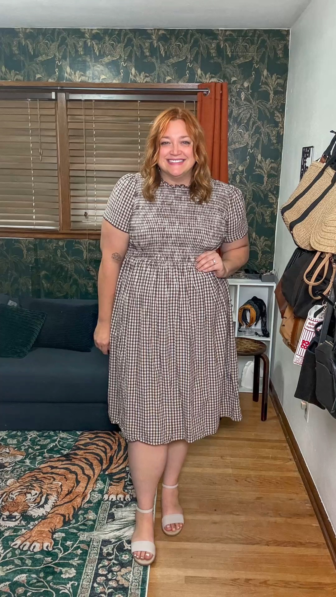Gingham dress with so much stretch, wearing xl as a 16/18 top

#LTKPlusSize #LTKMidsize