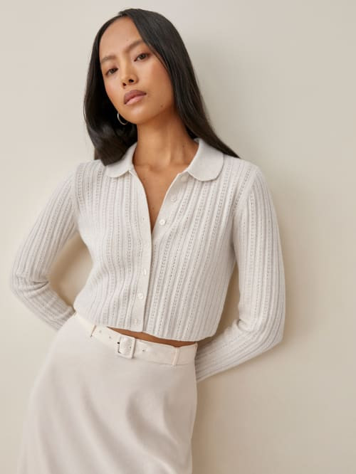 Rory Cashmere Collared Cardigan | Reformation (Global)