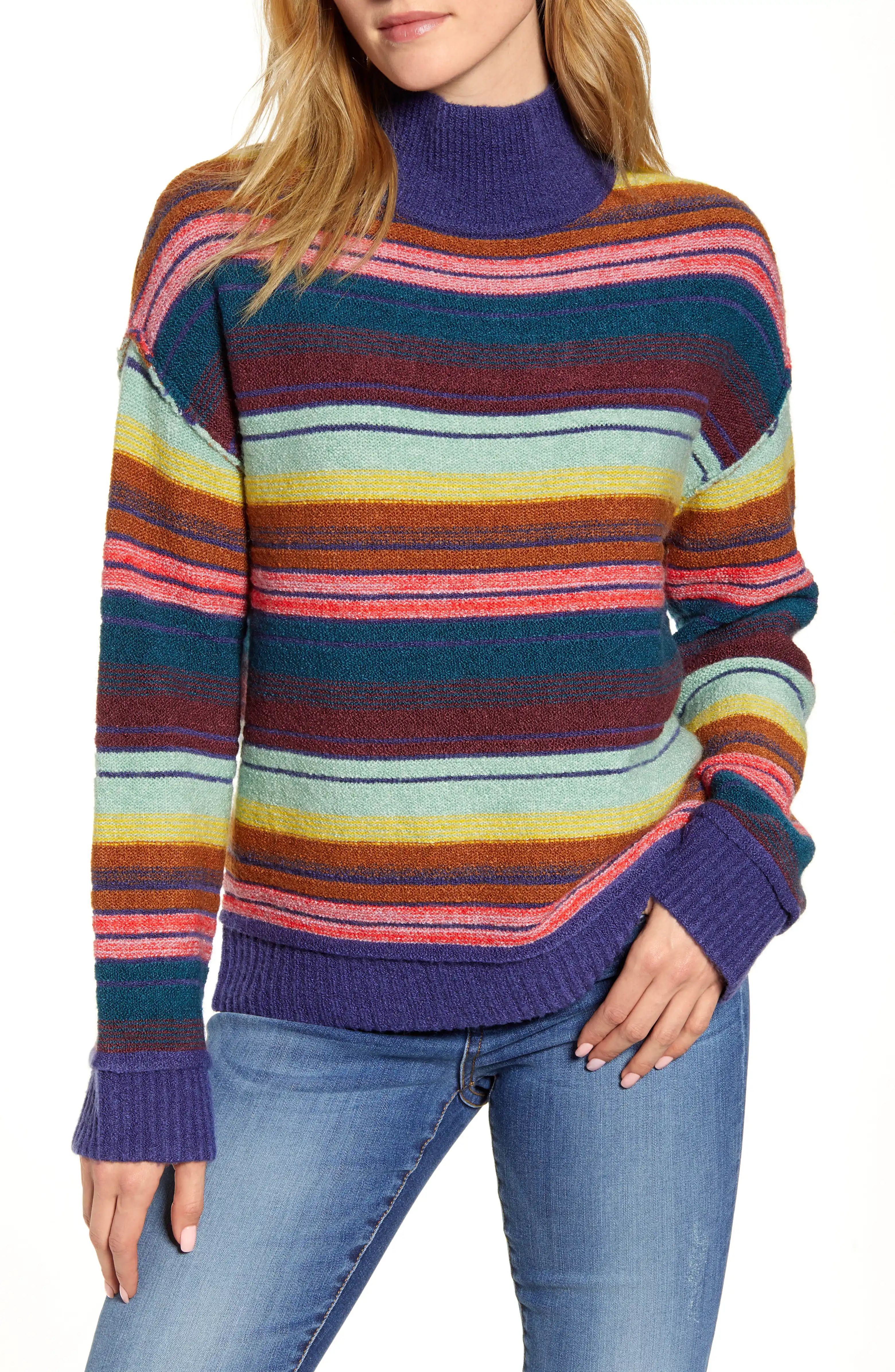 Mock Neck Stripe Sweater | Nordstrom