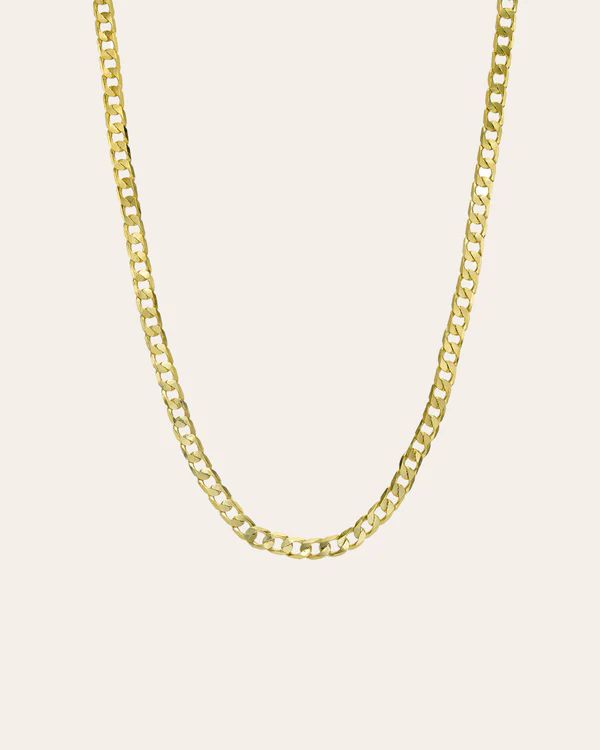 Gold Vermeil Flat Cuban Chain Necklace | Zoe Lev Jewelry