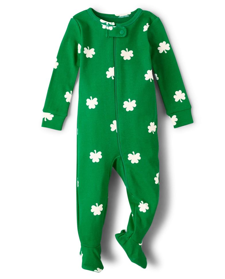 Unisex Baby And Toddler Shamrock Snug Fit Cotton One Piece Pajamas - greenacres | The Children's Place