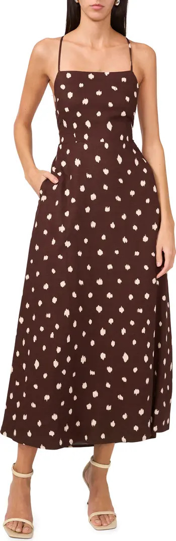 1.STATE Polka Dot Lace-Up Maxi Dress | Nordstromrack | Nordstrom Rack
