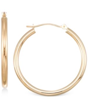 Polished Tube Hoop Earrings in 10k Gold, White Gold or Rose Gold | Macys (US)