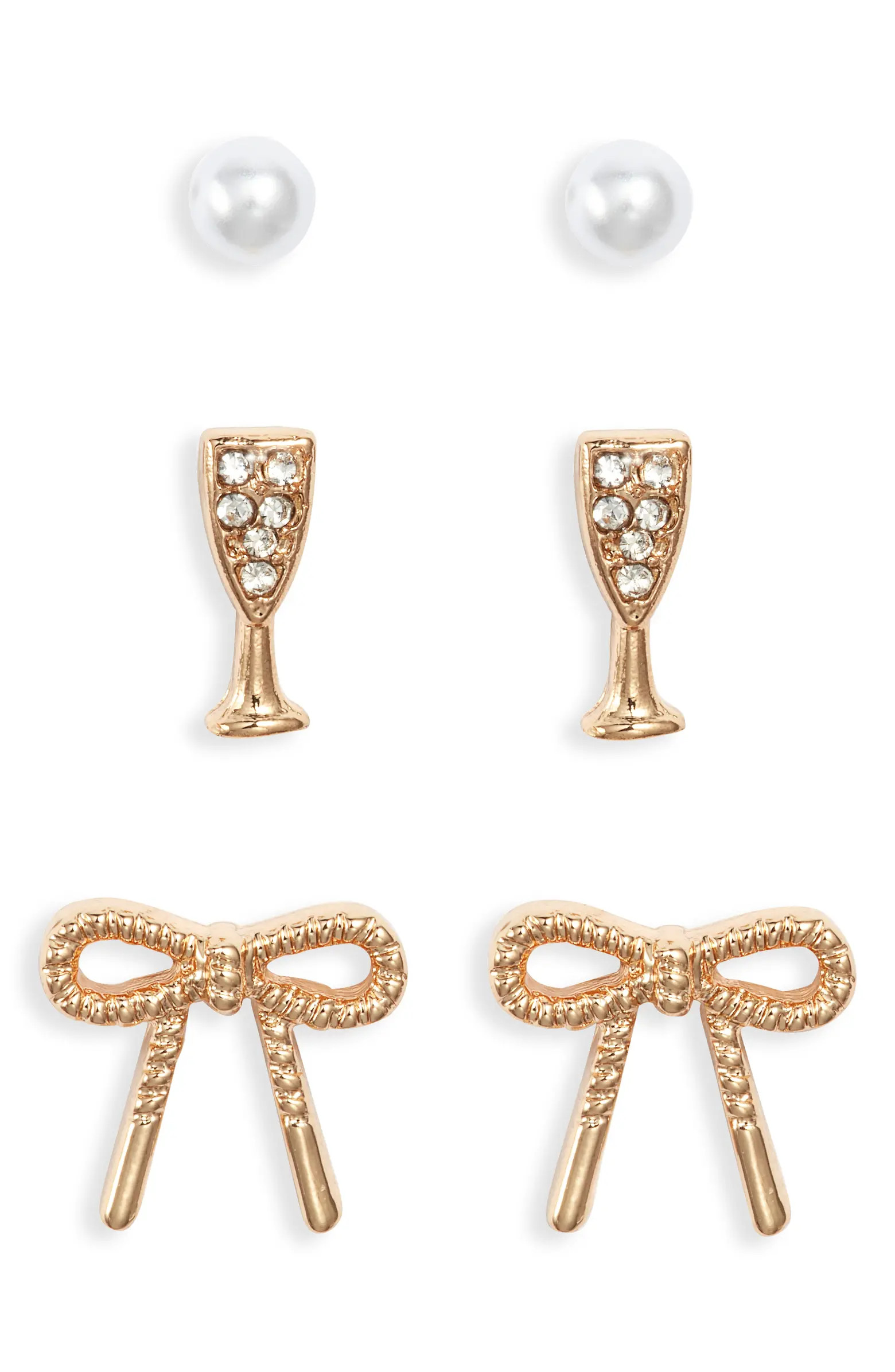 BP. Holiday Set of 3 Stud Earrings | Nordstrom | Nordstrom