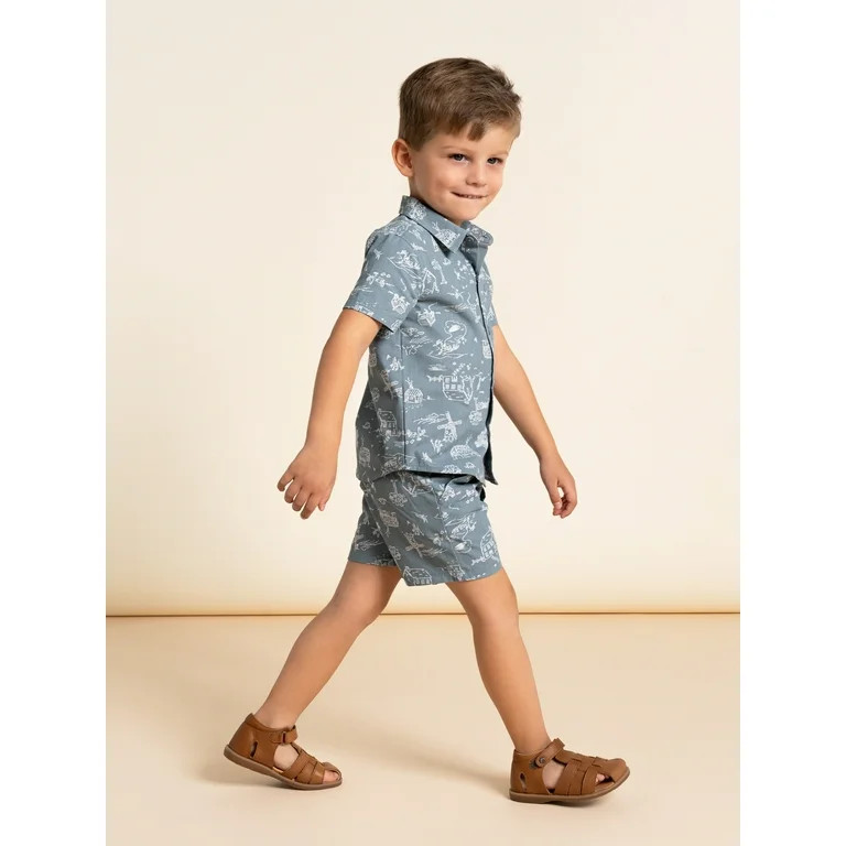 Modern Moments by Gerber Toddler Boy Woven Shirt and Short Set, Sizes 12M-5T | Walmart (US)