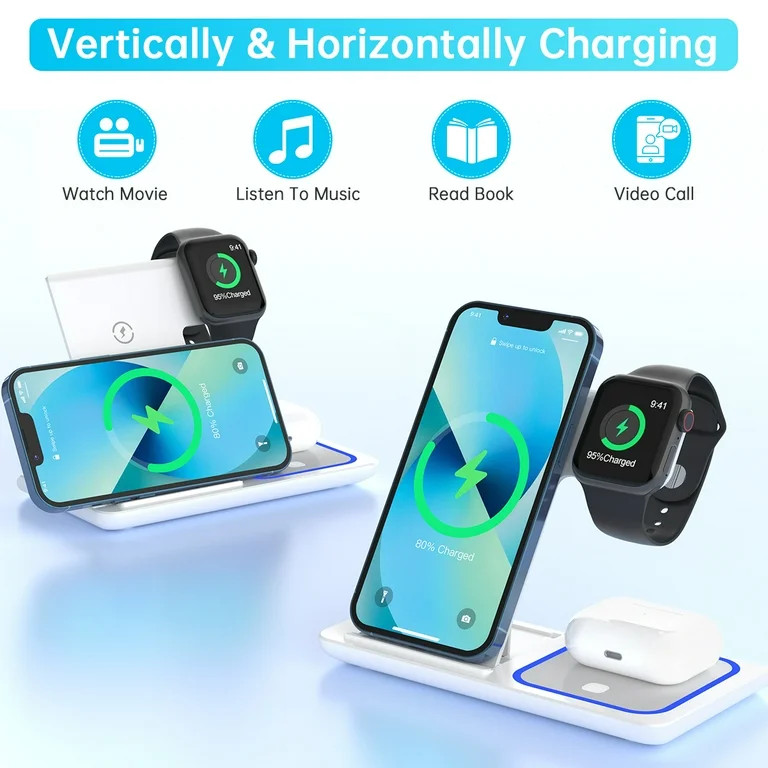 Cshidworld Wireless Charging Station, 18W 3 in 1 Charger Station, Fast Charging Dock Stand for iW... | Walmart (US)