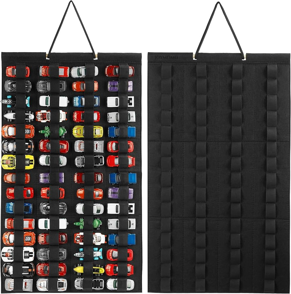 Hanging Storage Organizer for Toy Cars Felt Display Case Hold Up 60 Toy Cars (Without Accessories... | Amazon (US)