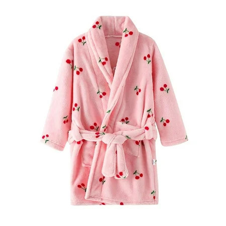 BLVB Kids Bathrobe Girls Soft Plush Fleece Flannel Pajamas Sleepwear Spa Robe 4-12 Years | Walmart (US)