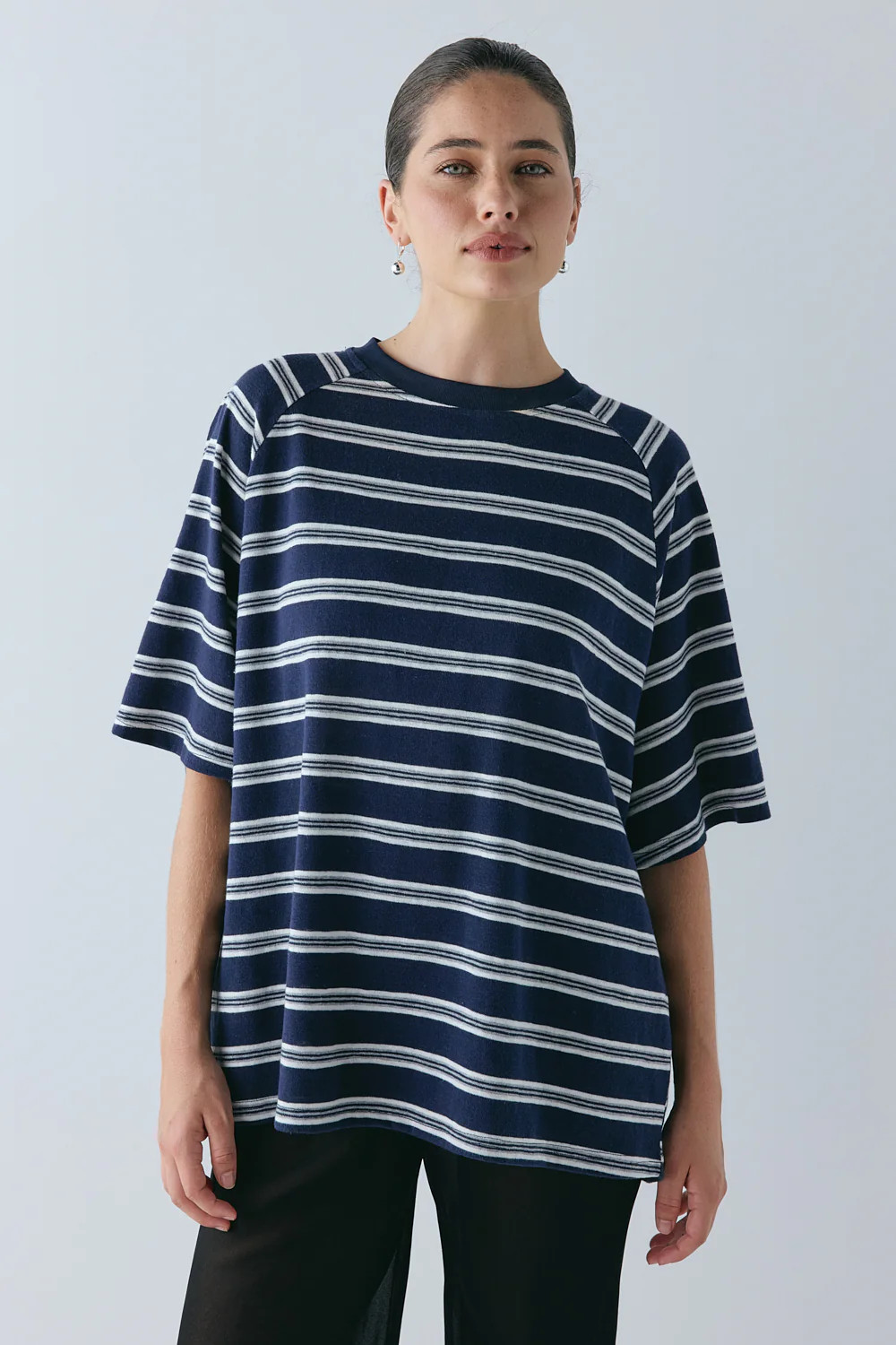 Blair Tee Navy Stripe | VRG Grl