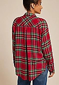Plaid Boyfriend Tunic Button Down Shirt | Maurices