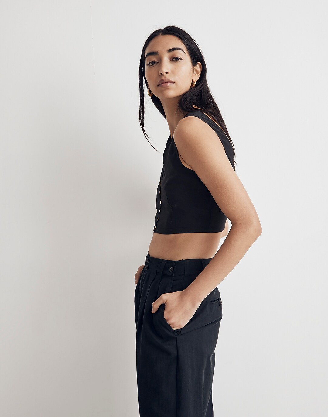 Softdrape Gwen Crop Vest Top | Madewell