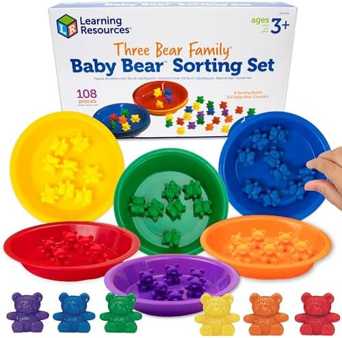 Learning Resources Baby Bear Sorting Set - Counting Toys, Color Recognition, Fine Motor Skills, 1... | Amazon (US)