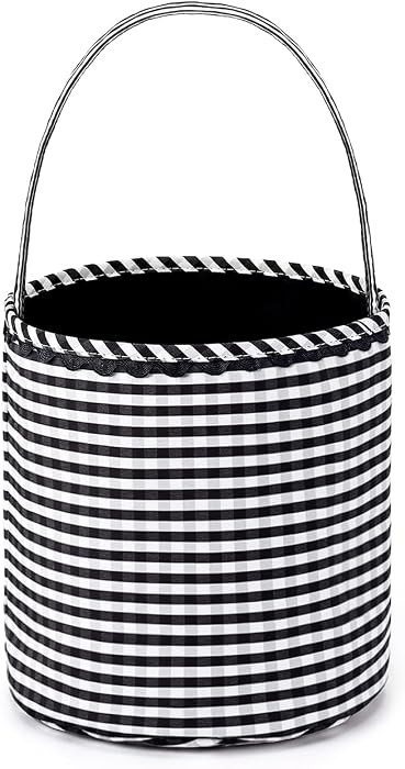 Halloween Candy Bucket, Black Gingham | Amazon (US)