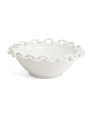 handmade in italy 16.5x5in chain edge ceramic bowl | TJ Maxx