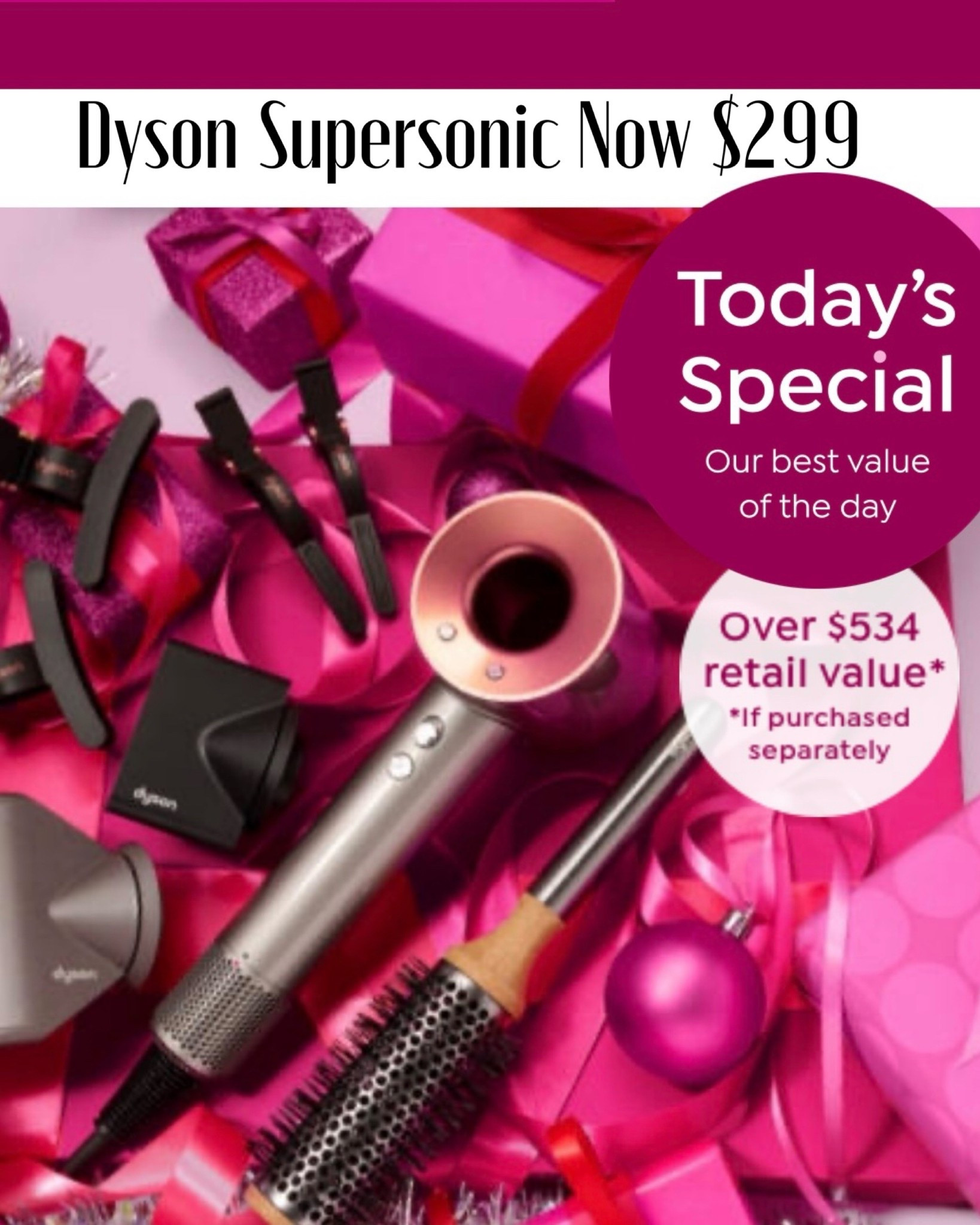 #ad Huge sale over @hsn!!! the Dyson supersonic is on Major sale and it is the today’s special! It is only 299 now and you’re getting a $534 value!!! this is hands-down, the best hairdryer you will ever own! #hsninfluencer #lovehsn