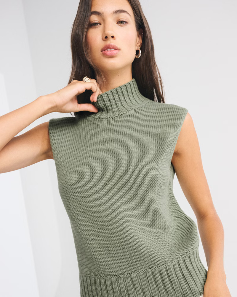 Women's Mockneck Sweater Shell Top | Women's New Arrivals | Abercrombie.com | Abercrombie & Fitch (US)