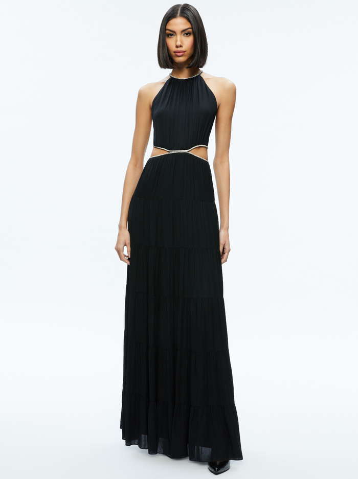 MYRTICE EMBELLISHED CUT OUT MAXI DRESS | Alice + Olivia