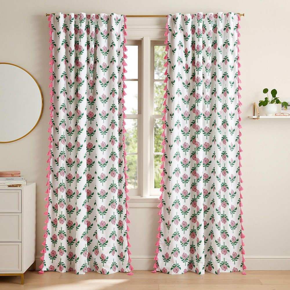 Roller Rabbit Rose Printed Blackout Curtain | Pottery Barn Teen