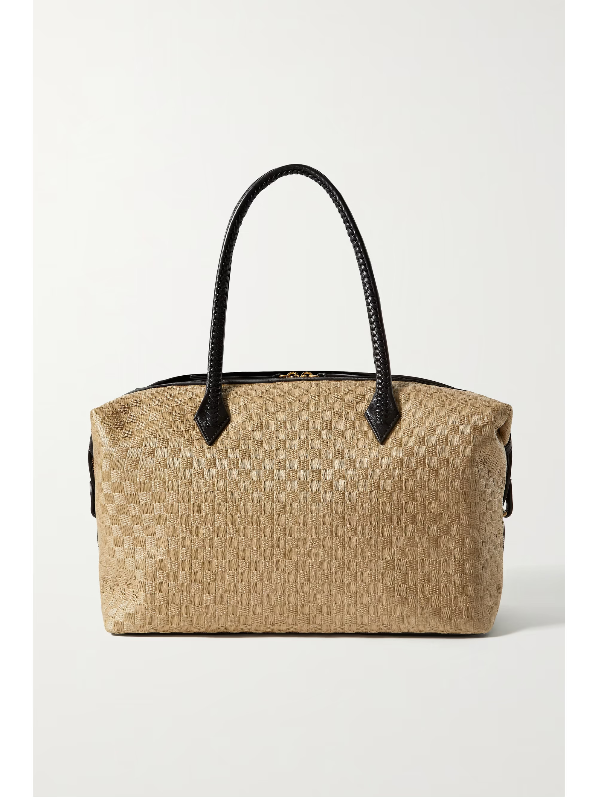 Vérité All Day leather-trimmed woven straw tote | NET-A-PORTER (UK & EU)