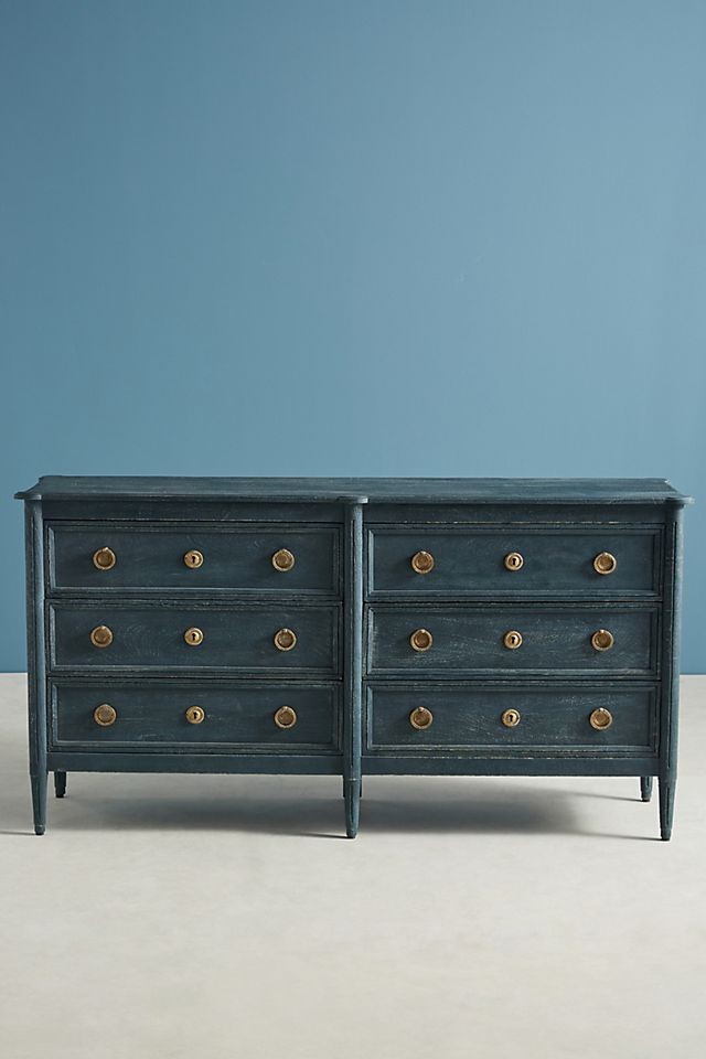 Washed Wood Six-Drawer Dresser | Anthropologie (US)