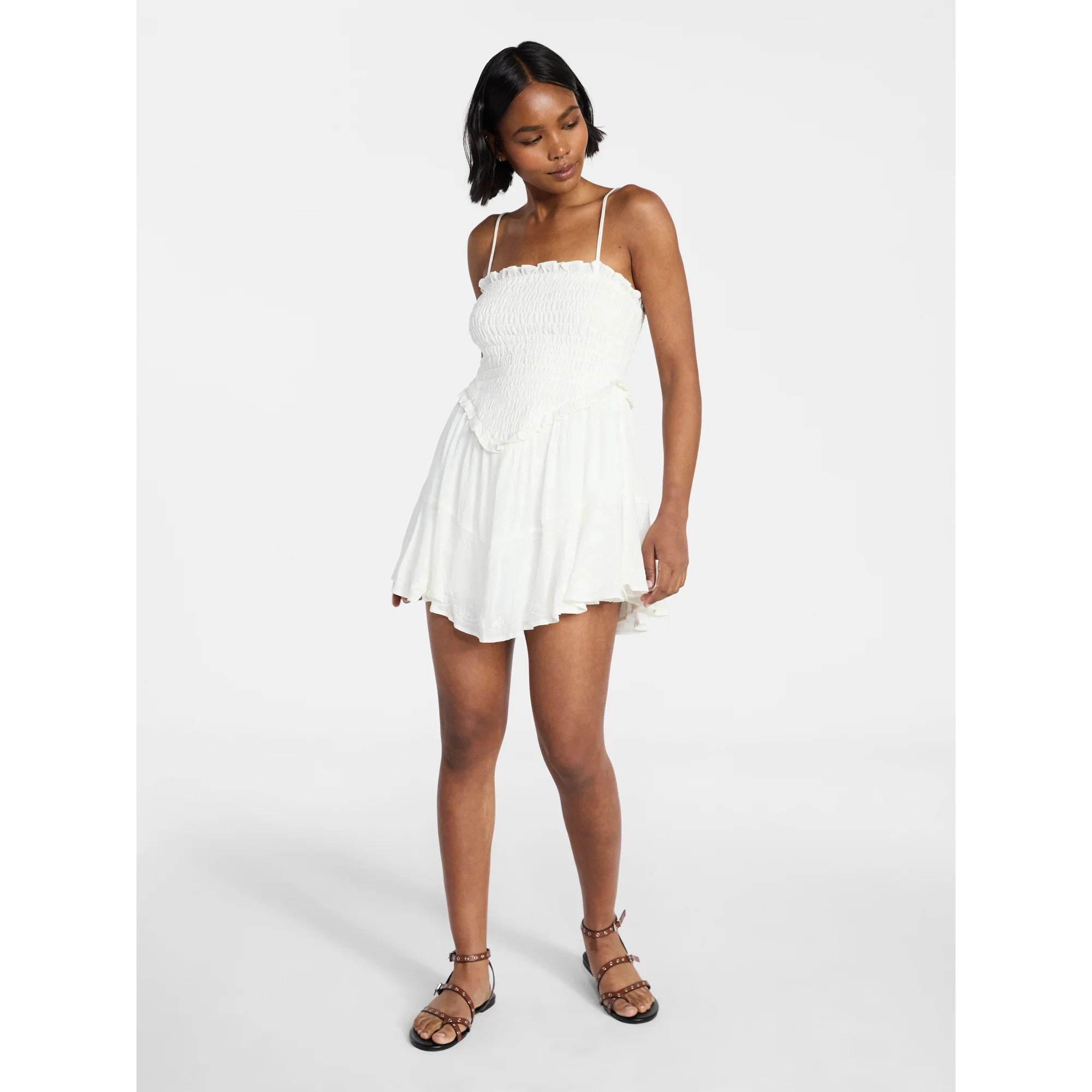No Boundaries Smocked Romper, Women's XXS-XXL | Walmart (US)