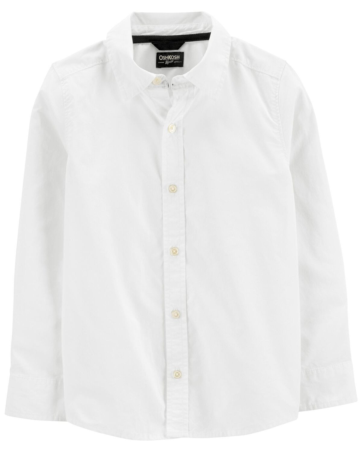 White Kid Long Sleeve Button-Front Uniform Shirt | carters.com | Carter's