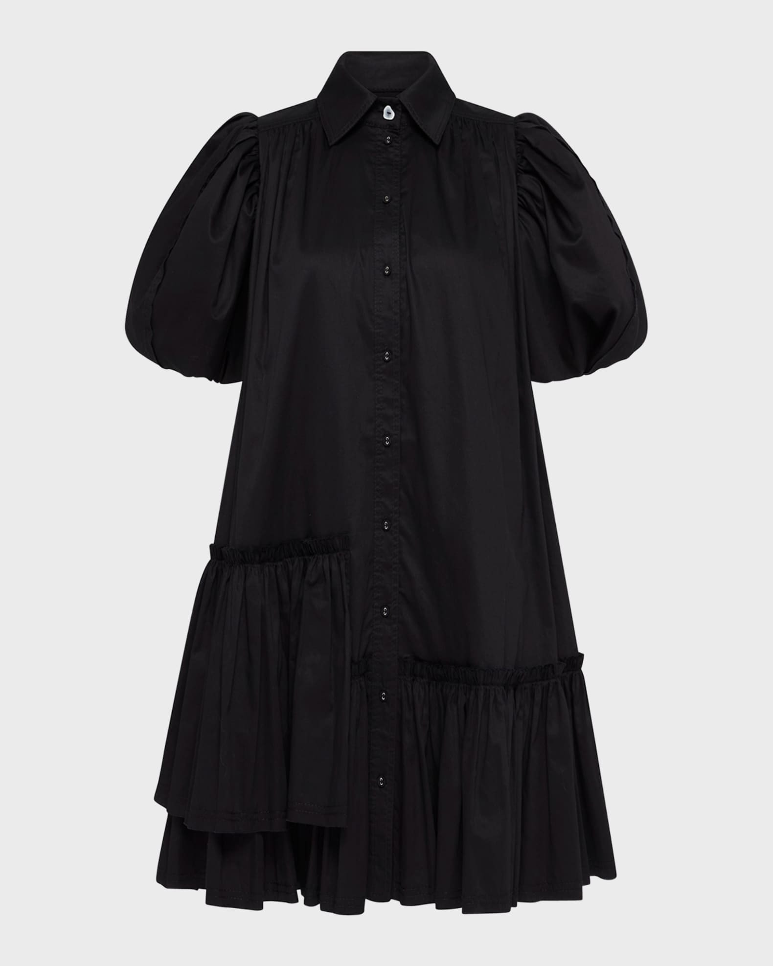 Ambience Smocked Cotton Puff-Sleeve Mini Dress | Neiman Marcus