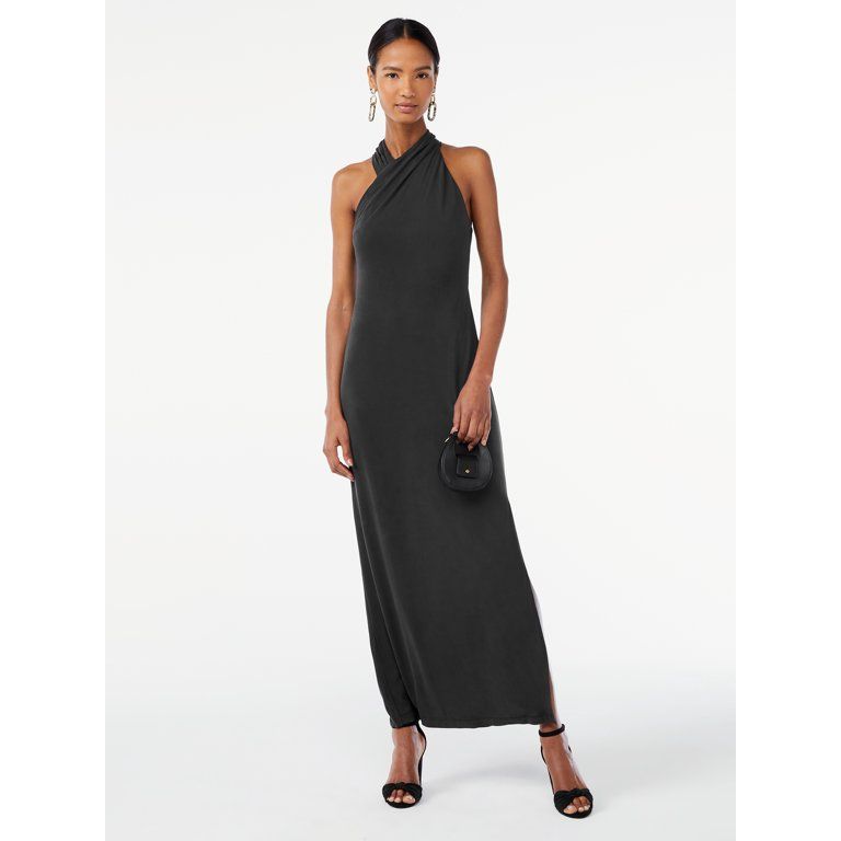 Scoop Women's Halter Maxi Dress | Walmart (US)
